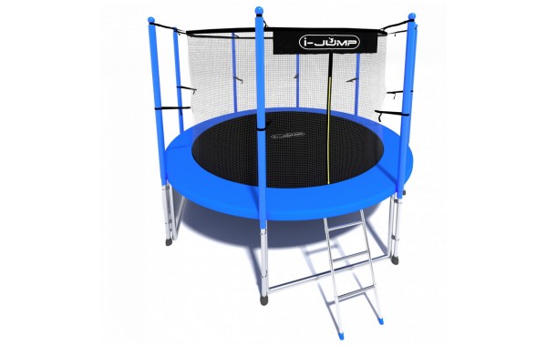 Батут i-Jump Classic 8FT 244 см с нижней сетью и лестницей синий 600_380