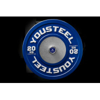 Диск 20кг каучуковый соревновательный YouSteel синий