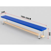 Скамейка гимнастическая полумягкая, ножка - металл Glav 04.303.1-3000 Длина 300см