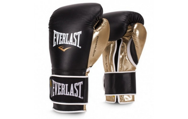 Перчатки тренировочные Everlast Powerlock PU 14oz черн/золот. P00000723 600_380