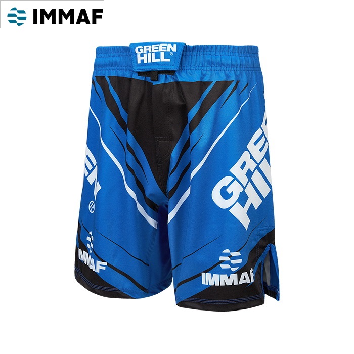 Шорты Green Hill MMA SHORT IMMAF approved MMI-4022, синие 700_700