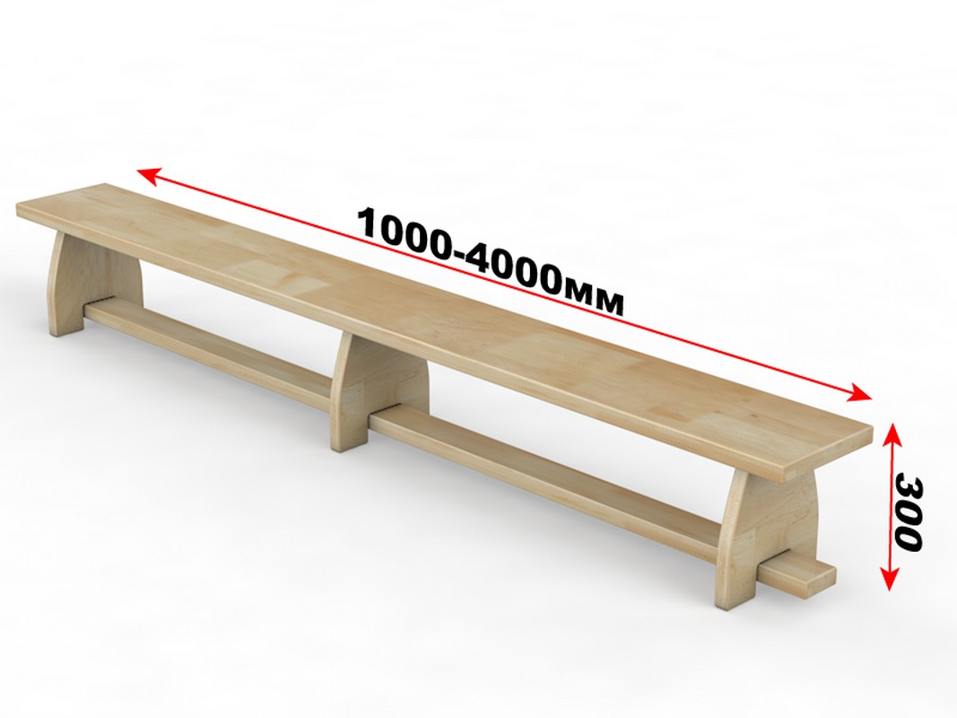Скамейка гимнастическая с деревянными ножками Glav 04.302.1-1500 Длина 150см 1067_800