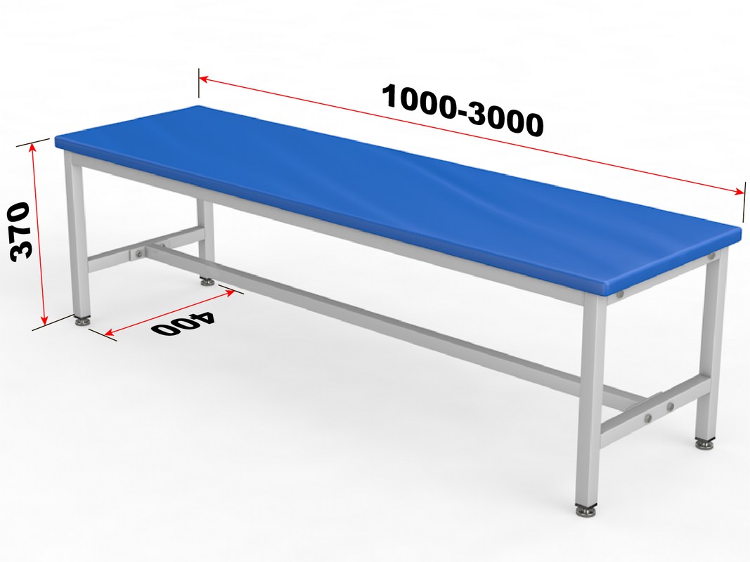Скамейка для раздевалки без спинки, мягкая, 300см Glav 10.2000-3000 1067_800