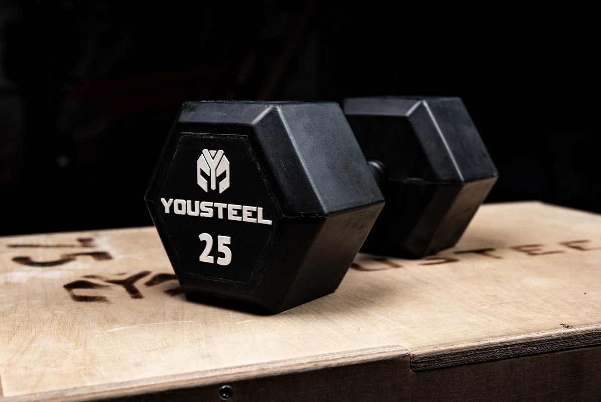 Гантель обрезиненная YouSteel HEX DB 25 кг 1197_800